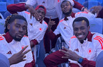 Roma pronta a tornare nella Capitale dopo la vittoria in casa del Torino: lo scatto di Gourna-Douath in compagnia di Koné, Abdulhamid e Ndicka (FOTO)