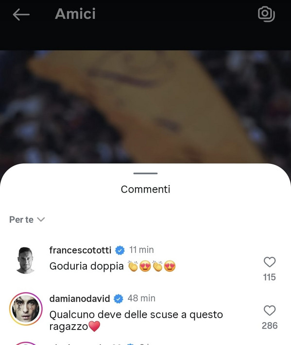 instagram-lazio-roma-derby-totti-damiano-david